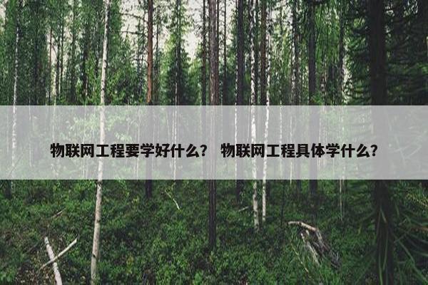 物联网工程要学好什么？ 物联网工程具体学什么？