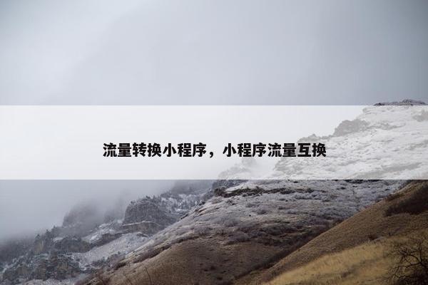 流量转换小程序，小程序流量互换