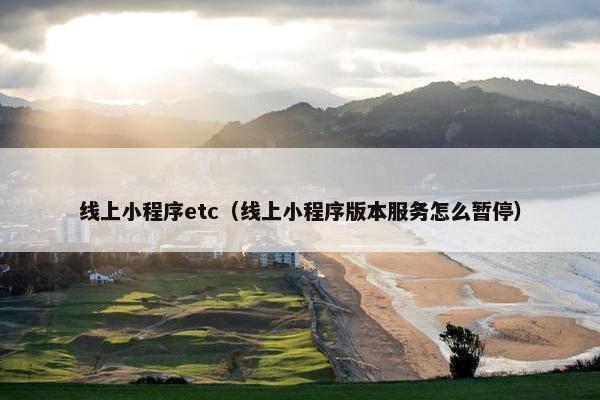 线上小程序etc（线上小程序版本服务怎么暂停）