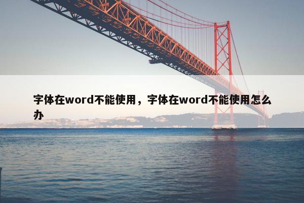 字体在word不能使用，字体在word不能使用怎么办