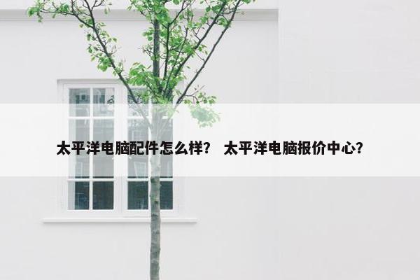 太平洋电脑配件怎么样？ 太平洋电脑报价中心？