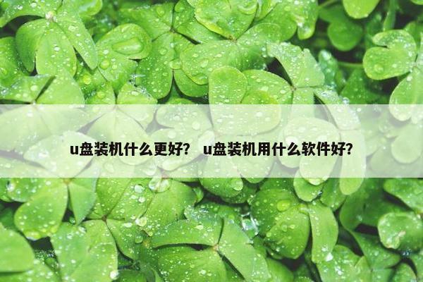 u盘装机什么更好？ u盘装机用什么软件好？