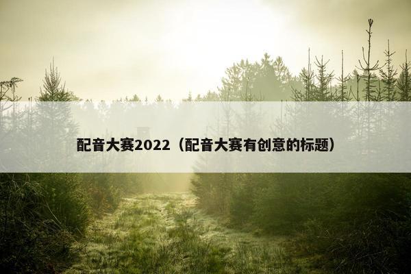 配音大赛2022（配音大赛有创意的标题）