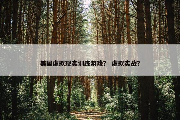 美国虚拟现实训练游戏？ 虚拟实战？