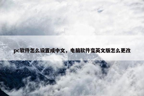 pc软件怎么设置成中文，电脑软件变英文版怎么更改