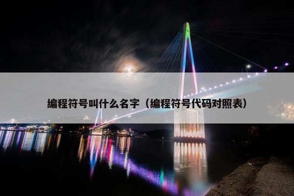 编程符号叫什么名字（编程符号代码对照表）
