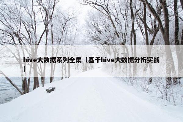 hive大数据系列全集（基于hive大数据分析实战）