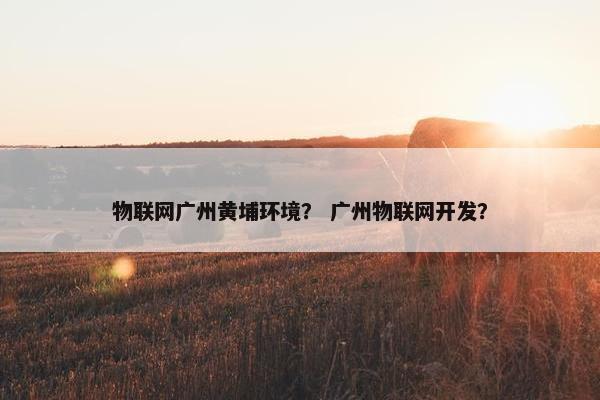物联网广州黄埔环境？ 广州物联网开发？
