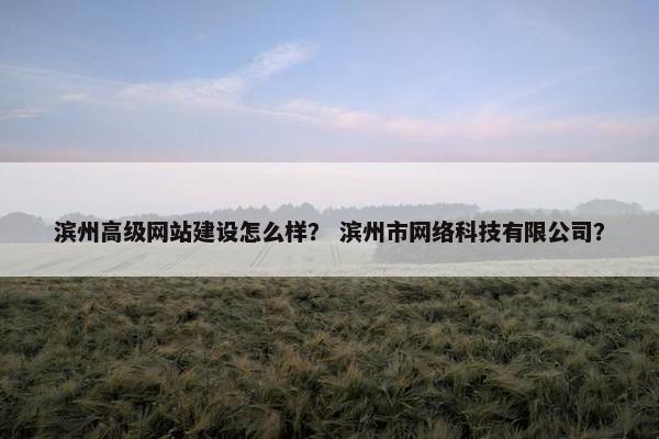 滨州高级网站建设怎么样？ 滨州市网络科技有限公司？