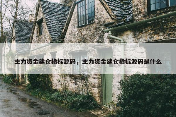 主力资金建仓指标源码，主力资金建仓指标源码是什么