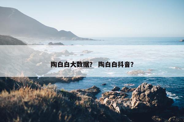 陶白白大数据？ 陶白白抖音？