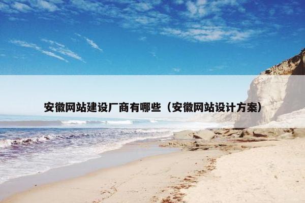 安徽网站建设厂商有哪些（安徽网站设计方案）