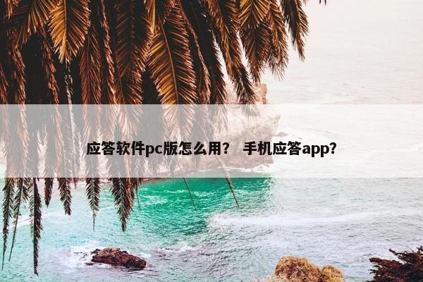 应答软件pc版怎么用？ 手机应答app？