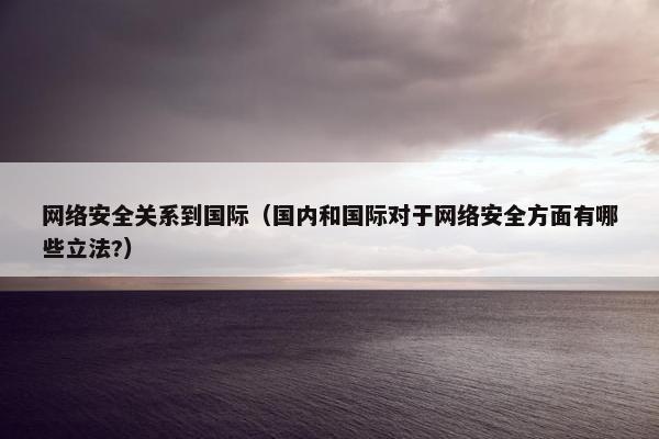 网络安全关系到国际（国内和国际对于网络安全方面有哪些立法?）