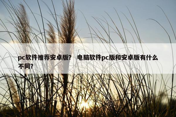 pc软件推荐安卓版？ 电脑软件pc版和安卓版有什么不同？