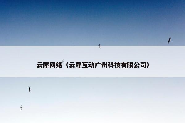 云犀网络（云犀互动广州科技有限公司）