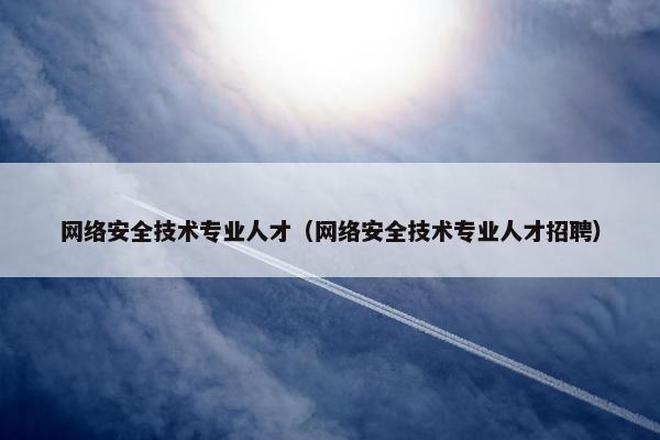 网络安全技术专业人才（网络安全技术专业人才招聘）