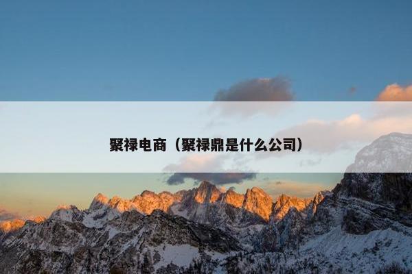 聚禄电商（聚禄鼎是什么公司）