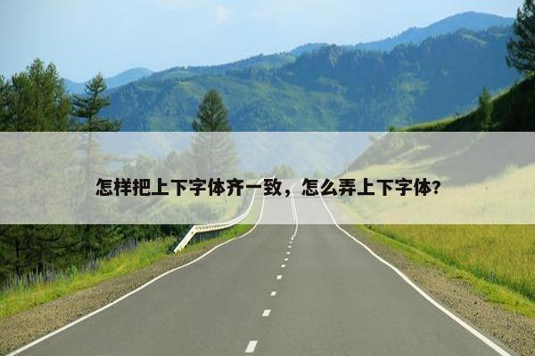 怎样把上下字体齐一致，怎么弄上下字体?