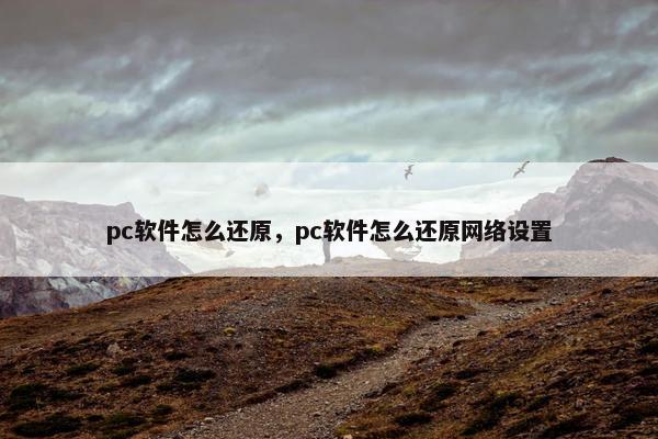 pc软件怎么还原，pc软件怎么还原网络设置