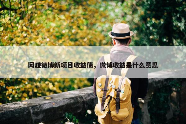 网赚微博新项目收益债，微博收益是什么意思