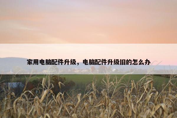 家用电脑配件升级，电脑配件升级旧的怎么办