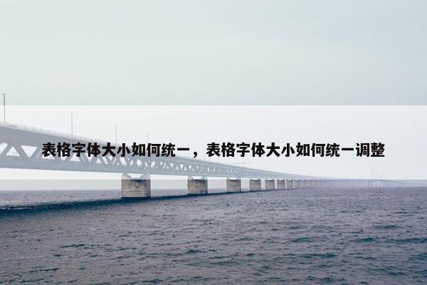 表格字体大小如何统一，表格字体大小如何统一调整