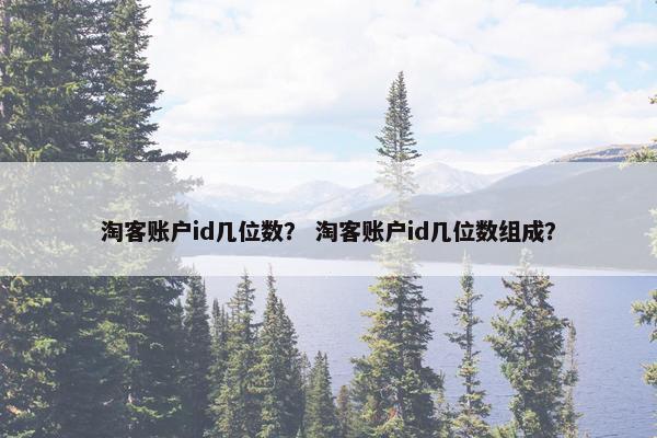 淘客账户id几位数？ 淘客账户id几位数组成？