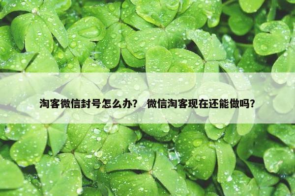 淘客微信封号怎么办？ 微信淘客现在还能做吗？