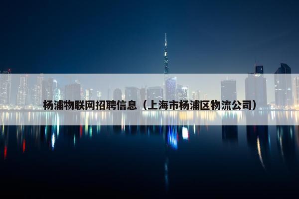 杨浦物联网招聘信息（上海市杨浦区物流公司）