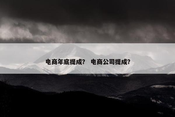 电商年底提成？ 电商公司提成？