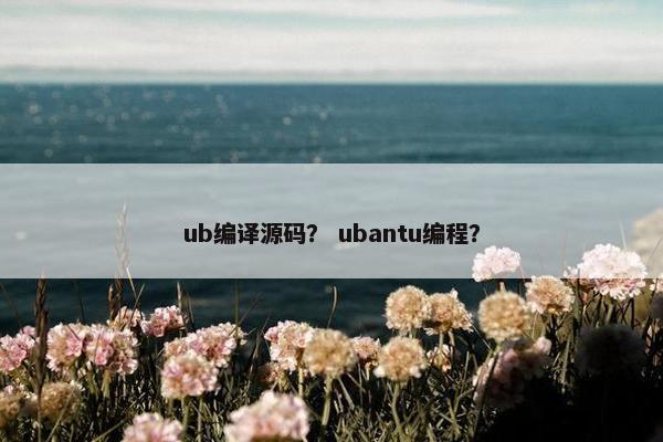 ub编译源码？ ubantu编程？