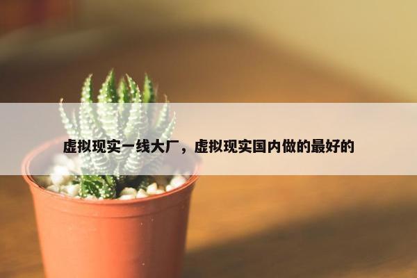 虚拟现实一线大厂，虚拟现实国内做的最好的