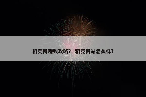 稻壳网赚钱攻略？ 稻壳网站怎么样？