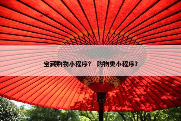 宝藏购物小程序？ 购物类小程序？