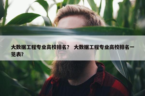 大数据工程专业高校排名？ 大数据工程专业高校排名一览表？