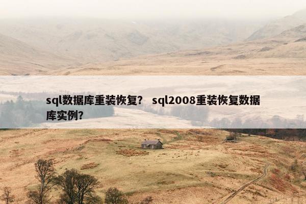 sql数据库重装恢复？ sql2008重装恢复数据库实例？
