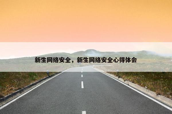 新生网络安全，新生网络安全心得体会