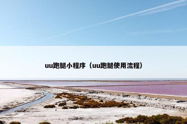 uu跑腿小程序（uu跑腿使用流程）