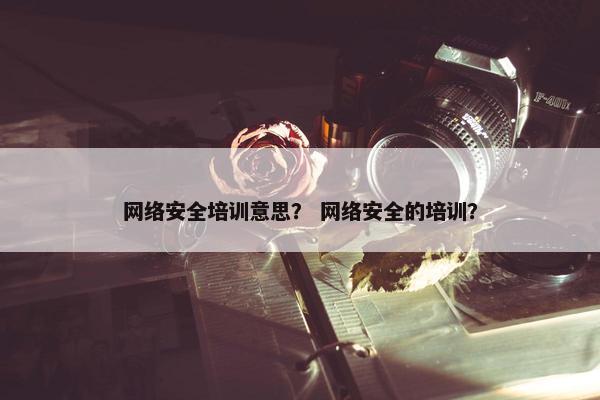 网络安全培训意思？ 网络安全的培训？