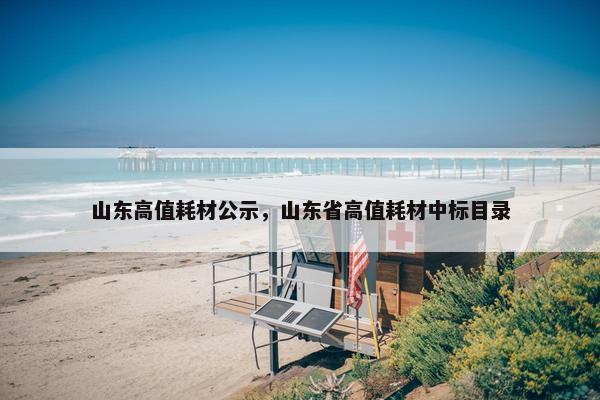 山东高值耗材公示，山东省高值耗材中标目录