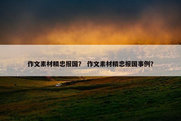 作文素材精忠报国？ 作文素材精忠报国事例？