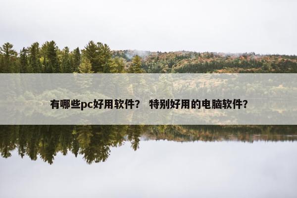 有哪些pc好用软件？ 特别好用的电脑软件？