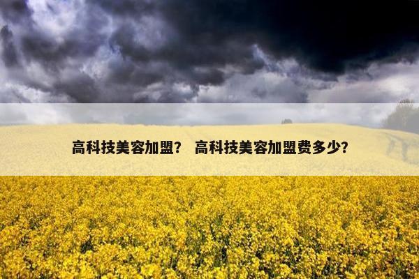 高科技美容加盟？ 高科技美容加盟费多少？