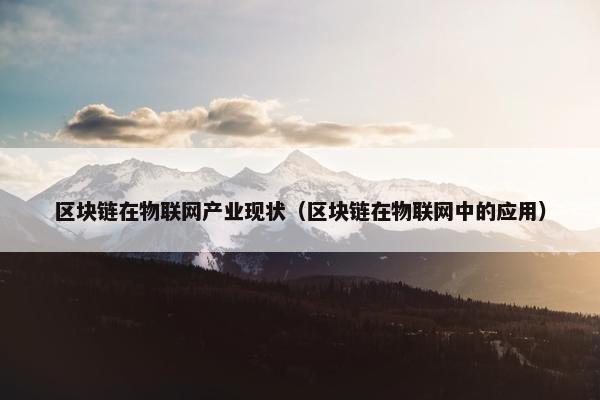 区块链在物联网产业现状（区块链在物联网中的应用）