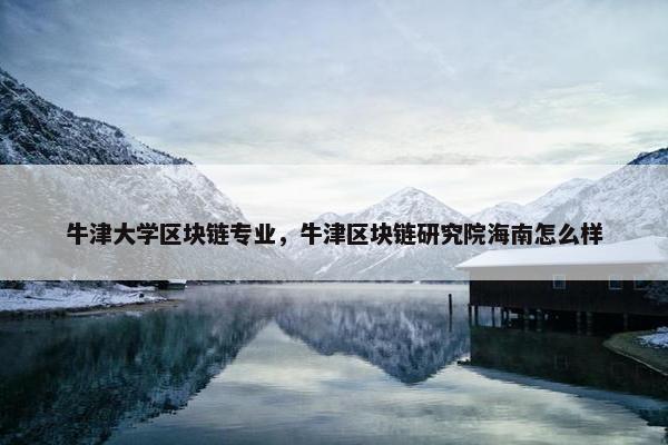 牛津大学区块链专业，牛津区块链研究院海南怎么样