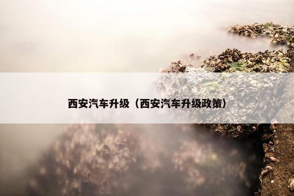西安汽车升级（西安汽车升级政策）