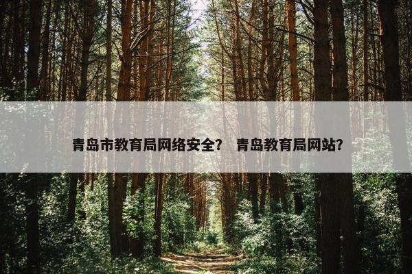 青岛市教育局网络安全？ 青岛教育局网站？
