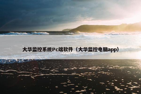 大华监控系统Pc端软件（大华监控电脑app）