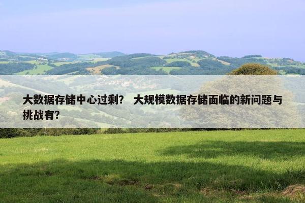 大数据存储中心过剩？ 大规模数据存储面临的新问题与挑战有？